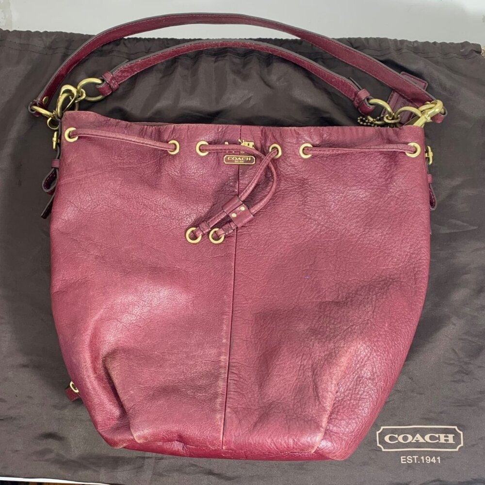 Coach Madison Marielle Drawstring Bucket Shoulder Bag + Fob/Tag & Dust Bag